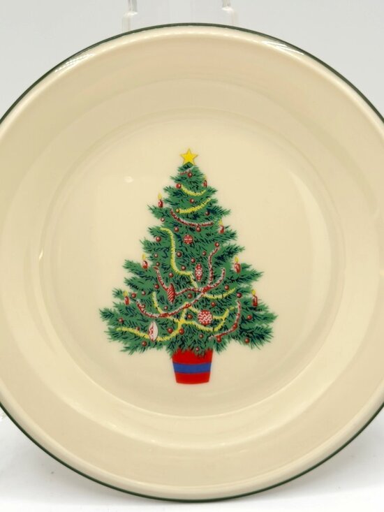 Set of 3 Lenox Special 6" Christmas Tree Appetizer Dessert Plates Green Rim USA - Picture 1 of 6